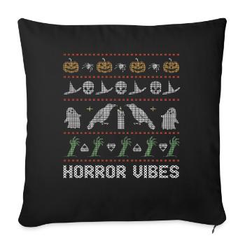 Stitch Pattern Horror Vibe Créatures Halloween - Housse de coussin décorative 45 x 45 cm - noir - Devant