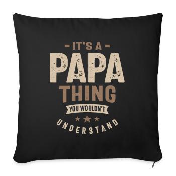 Mens C’est un papa truc drôle papa grand-père - Housse de coussin décorative 45 x 45 cm - noir - Devant