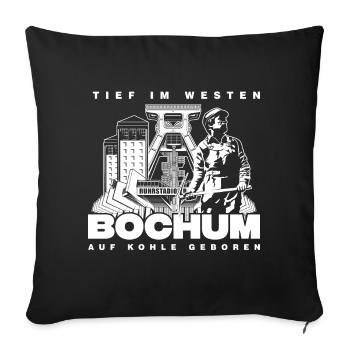 Bochum Badge skyline - Sofakissenbezug 45 x 45 cm - Schwarz - Vorne