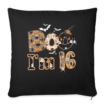 Halloween Pattern Ghost Creatures Birth Age 16 - Sofakissenbezug 45 x 45 cm - Schwarz - Vorne