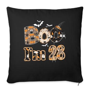 Halloween Pattern Ghost Creatures Birth Age 28 - Sofa pillowcase 17,3'' x 17,3'' (45 x 45 cm) - black - Front