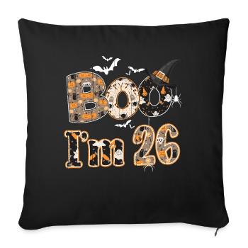 Halloween Pattern Ghost Creatures Birth Age 26 - Sofa pillowcase 17,3'' x 17,3'' (45 x 45 cm) - black - Front