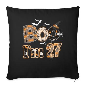 Halloween Pattern Ghost Creatures Birth Age 27 - Sofa pillowcase 17,3'' x 17,3'' (45 x 45 cm) - black - Front