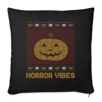 Stitch Pattern Pumpkin Creature Horror Halloween - Sofa pillowcase 17,3'' x 17,3'' (45 x 45 cm) - black - Front
