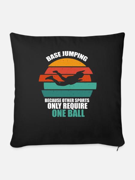 Base Jumping - Sofakissenbezug 45 x 45 cm - Schwarz