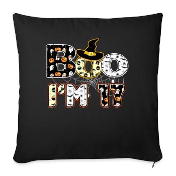 Halloween Pattern Spider Creatures Birth Age 17 - Sofa pillowcase 17,3'' x 17,3'' (45 x 45 cm) - black - Front