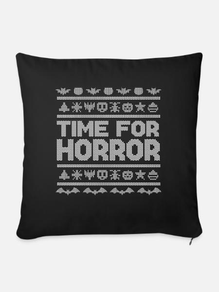 Stitch Pattern Funny Creatures Halloween - Sofakissenbezug 45 x 45 cm - Schwarz