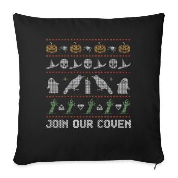 Stitch Pattern Horror Creatures Coven Halloween - Sofa pillowcase 17,3'' x 17,3'' (45 x 45 cm) - black - Front