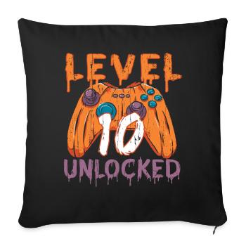 Halloween Pattern Pumpkin Game Gamer Birth Age 10 - Sofa pillowcase 17,3'' x 17,3'' (45 x 45 cm) - black - Front
