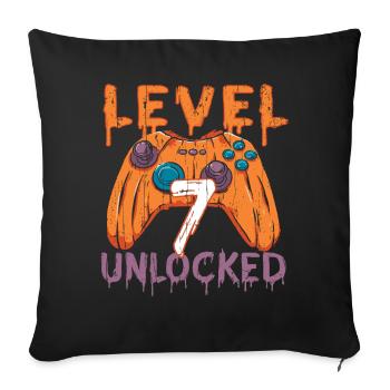 Halloween Pattern Pumpkin Game Gamer Birth Age 7 - Sofa pillowcase 17,3'' x 17,3'' (45 x 45 cm) - black - Front