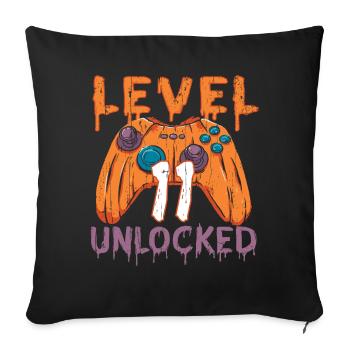 Halloween Pattern Pumpkin Game Gamer Birth Age 11 - Sofa pillowcase 17,3'' x 17,3'' (45 x 45 cm) - black - Front