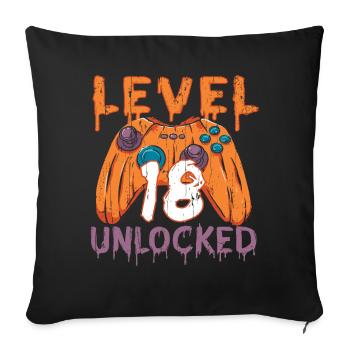 Halloween Pattern Pumpkin Game Gamer Birth Age 18 - Sofa pillowcase 17,3'' x 17,3'' (45 x 45 cm) - black - Front
