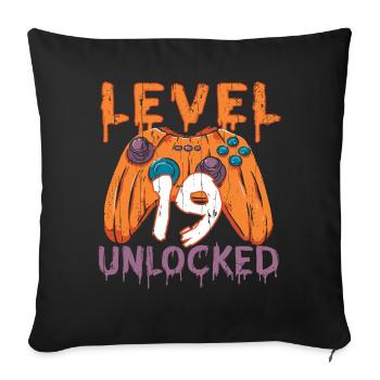 Halloween Pattern Pumpkin Game Gamer Birth Age 19 - Sofa pillowcase 17,3'' x 17,3'' (45 x 45 cm) - black - Front