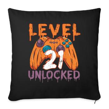 Halloween Pattern Pumpkin Game Gamer Birth Age 21 - Sofa pillowcase 17,3'' x 17,3'' (45 x 45 cm) - black - Front
