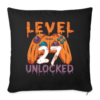 Halloween Pattern Pumpkin Game Gamer Birth Age 27 - Sofa pillowcase 17,3'' x 17,3'' (45 x 45 cm) - black - Front