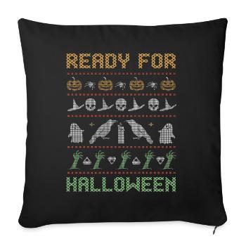 Stitch Pattern Horror Creatures Ready Halloween - Sofa pillowcase 17,3'' x 17,3'' (45 x 45 cm) - black - Front