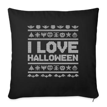 Stitch Pattern Funny Creatures Love Halloween - Sofa pillowcase 17,3'' x 17,3'' (45 x 45 cm) - black - Front