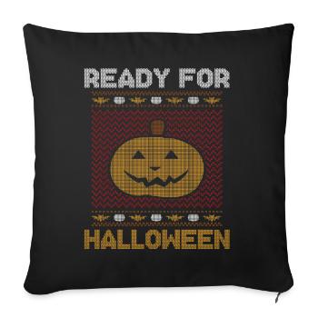 Stitch Pattern Pumpkin Creature Ready Halloween - Sofa pillowcase 17,3'' x 17,3'' (45 x 45 cm) - black - Front