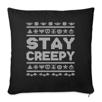 Stitch Pattern Funny Creatures Creepy Halloween - Sofa pillowcase 17,3'' x 17,3'' (45 x 45 cm) - black - Front