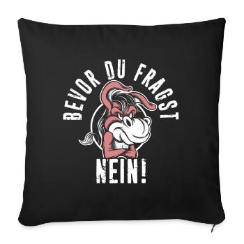 Lustiger Spruch mit Einhorn - Sofakissenbezug 45 x 45 cm - Schwarz - Vorne