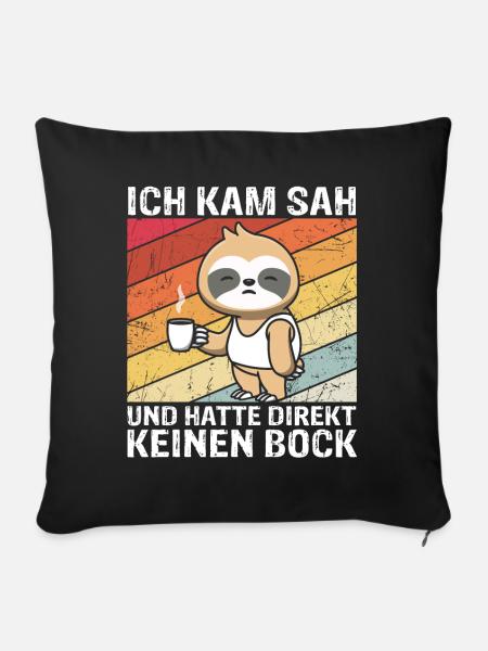 Lustiges Faultier - Sofakissenbezug 45 x 45 cm - Schwarz
