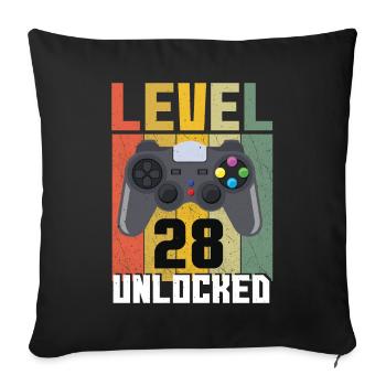 Vintage Gamer Video Game Lover Age 28 Unlocked - Sofa pillowcase 17,3'' x 17,3'' (45 x 45 cm) - black - Front