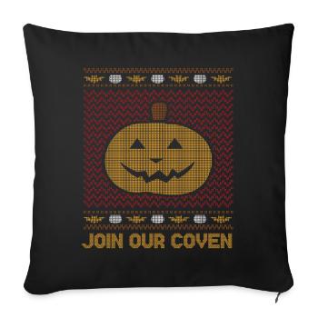Stitch Pattern Pumpkin Creature Coven Halloween - Sofa pillowcase 17,3'' x 17,3'' (45 x 45 cm) - black - Front