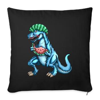 Tyrannosaurus Rex loves watermelon fruit outfit - Sofa pillowcase 17,3'' x 17,3'' (45 x 45 cm) - black - Front