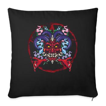 Pentagram Devil Demon Retro Horror Scary Halloween - Sofa pillowcase 17,3'' x 17,3'' (45 x 45 cm) - black - Front