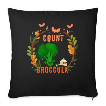 Cute Broccoli Vampire Horror Scary Halloween - Sofa pillowcase 17,3'' x 17,3'' (45 x 45 cm) - black - Front
