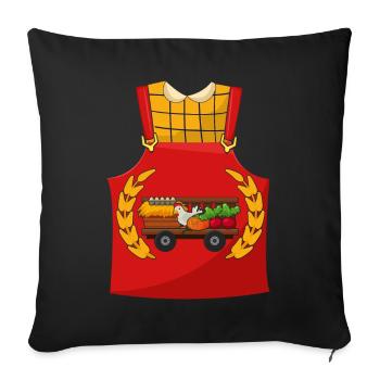 Funny Farm Farmer Costume For Halloween - Sofa pillowcase 17,3'' x 17,3'' (45 x 45 cm) - black - Front