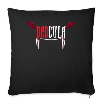 Chauve-souris Drôle Papa Vampire Horreur Effrayant Halloween - Housse de coussin décorative 45 x 45 cm - noir - Devant