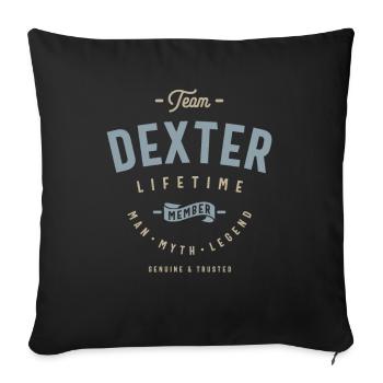 Team Dexter Lifetime Member Personalized Name - Sofa pillowcase 17,3'' x 17,3'' (45 x 45 cm) - black - Front