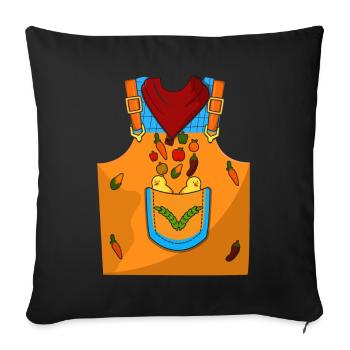 Funny Farmer Farm Costume For Halloween - Sofa pillowcase 17,3'' x 17,3'' (45 x 45 cm) - black - Front