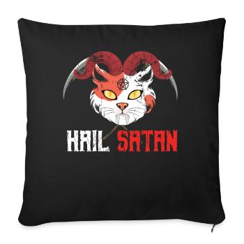 Creepy Cat Devil Horror Scary Halloween - Sofa pillowcase 17,3'' x 17,3'' (45 x 45 cm) - black - Front