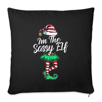 Christmas Eleven funny saying Cheeky children - Sofa pillowcase 17,3'' x 17,3'' (45 x 45 cm) - black - Front