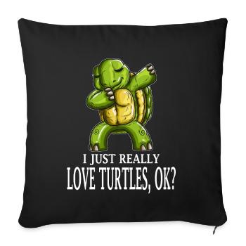 Dabbing Turtle Owner Holder Fan Dab Outfit - Sofa pillowcase 17,3'' x 17,3'' (45 x 45 cm) - black - Front