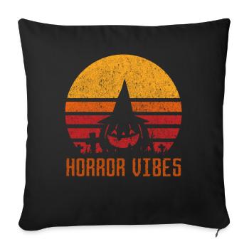 Horror Vibes Retro Vintage Pumpkin Halloween - Sofa pillowcase 17,3'' x 17,3'' (45 x 45 cm) - black - Front