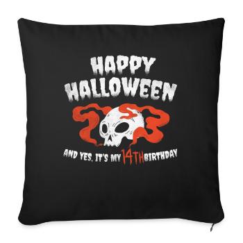 Scary Horror Age 14 Year Old Birth Born Halloween - Sofa pillowcase 17,3'' x 17,3'' (45 x 45 cm) - black - Front