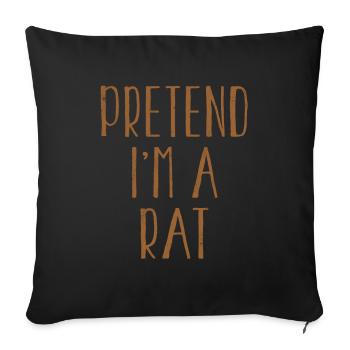 Funny Pretend I'm Rat Costume For Halloween - Sofa pillowcase 17,3'' x 17,3'' (45 x 45 cm) - black - Front