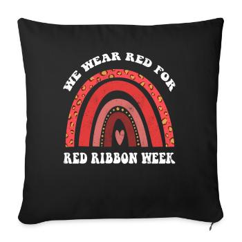 Rainbow Ribbon Week Awareness October Wear Red - Sofakissenbezug 45 x 45 cm - Schwarz - Vorne