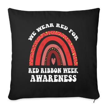 Rainbow Ribbon Week October Wear Red - Sofakissenbezug 45 x 45 cm - Schwarz - Vorne