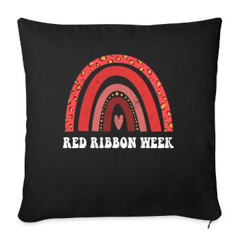 Rainbow Ribbon Week October Red - Sofakissenbezug 45 x 45 cm - Schwarz - Vorne