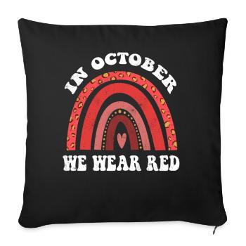 Rainbow Ribbon Week Awareness In October Wear Red - Sofakissenbezug 45 x 45 cm - Schwarz - Vorne
