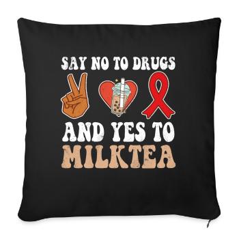Peace Ribbon Week Awareness Yes Milktea Wear Red - Sofa pillowcase 17,3'' x 17,3'' (45 x 45 cm) - black - Front