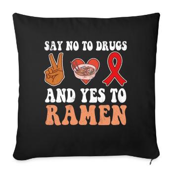 Peace Ribbon Week Awareness Yes Ramen Wear Red - Sofa pillowcase 17,3'' x 17,3'' (45 x 45 cm) - black - Front