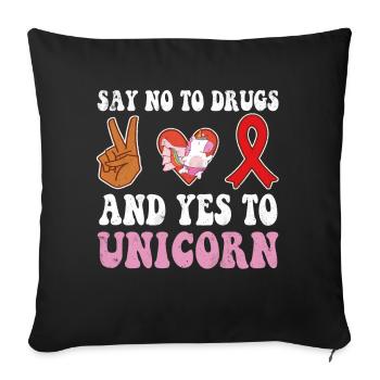 Peace Ribbon Week Awareness Yes Unicorn Wear Red - Sofa pillowcase 17,3'' x 17,3'' (45 x 45 cm) - black - Front