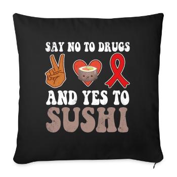 Peace Ribbon Week Awareness Yes Sushi Wear Red - Sofa pillowcase 17,3'' x 17,3'' (45 x 45 cm) - black - Front