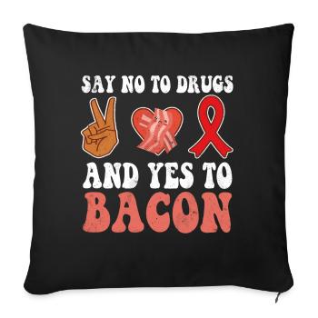 Peace Ribbon Week Awareness Yes Bacon Wear Red - Sofa pillowcase 17,3'' x 17,3'' (45 x 45 cm) - black - Front