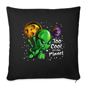All Alien montre Peace disant de cool pour la planète - Housse de coussin décorative 45 x 45 cm - noir - Devant